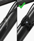 Comparison of bike frame with and without 2 Pack Bike Bottom Bracket Cable Guide Set With Anti Friction Cable Holder And Mounting Screws