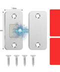 Ultra Thin Magnetic Cabinet Catches With Invisible Magnets Self Adhesive Furniture Latch Six Set Silver for doors