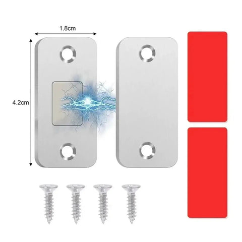 Ultra Thin Magnetic Cabinet Catches With Invisible Magnets Self Adhesive Furniture Latch Six Set Silver for doors