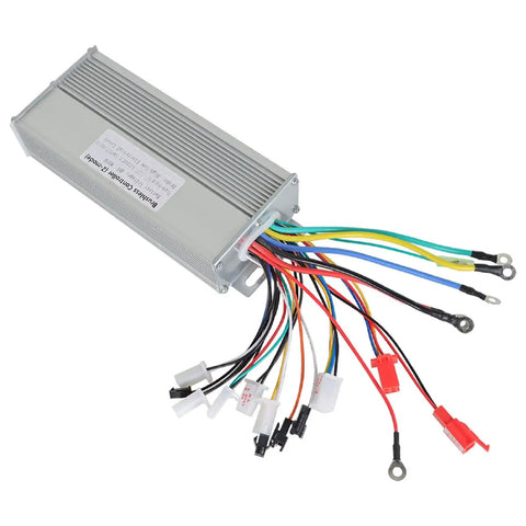 48V Brushless Motor Speed Controller for E Bikes and Scooters 800W with aluminum housing and colorful wiring for installation