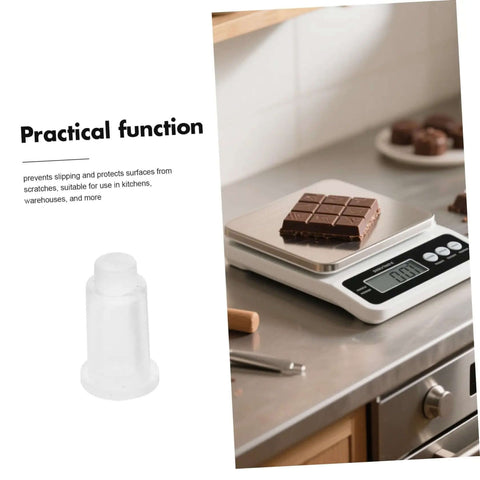 Electronic kitchen scale with chocolate bar and transparent rubber foot from 10 Pcs Scale Pan Feet Rubber Feet For Electronic Scales Replacement Parts Leg Pads For Weighing No Tools Needed Quick Install Easy To Attach Stabilize Your Scale And Improve Accuracy