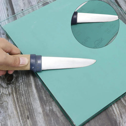 SCOTTCHEN flat float plate glass for Scary Sharp system, green glass with anti-slip mat, 10-1/4in x 11-13/16in x 8mm