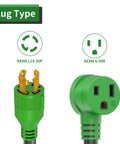 Beefy Welder Power Adapter From Generator 4 Prong 30 Amp To Welder 50 Amp NEMA L14 30P To 6 50R 12 Inch plug types illustration