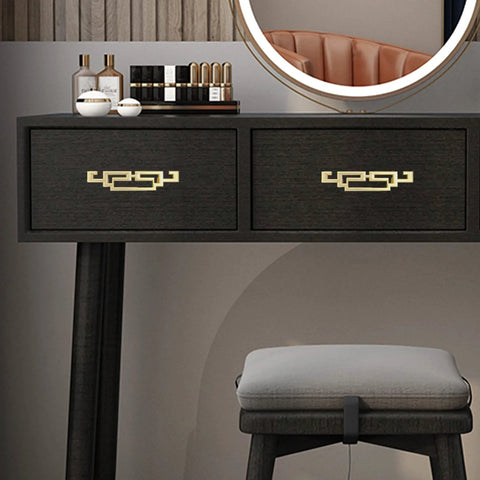 Gold Zinc Alloy Drawer Pulls 4.2 Inch Long Cabinet Handles with 64mm Center to Center Mounting Holes on dresser