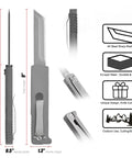 Dimensions and features of Tactical Folding Knife With Belt Clip, All Steel Sharp Blade, 9 Inch Survival Knife For Outdoors, EDC Ready