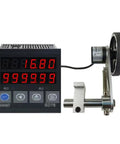 Kickass Rolling Wheel Length Meter With Digital Encoder And Dual Relay Output displaying measurements on an HD screen.