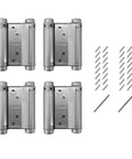Two Pairs Of 3 Inch Stainless Steel Double Action Swing Door Hinges Self Closing With Adjustable Spring Tension For Cafe And Saloon Doors, 16.5 Lb Per Hinge Load, Fits 0.78 To 1.2 Inch Door Thickness, Easy Install, with screws and pins