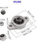 High Performance 4 Pack Zinc Alloy Pillow Block Bearings Self Aligning For Linear Shafts 8mm To 25mm Set Screw Locking Mounting Perfect For Garage Shops And Factory Machines Where You Need Smooth Rotation And Strong Support Zero Drama Hassle Free. KFL000 10mm pillow block bearing with 36mm housing