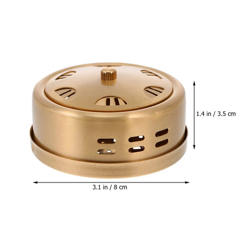 Copper Moxa Box Holder for Moxibustion Heat Therapy in home spa, 3.1 in diameter, 1.4 in height, thickened copper construction