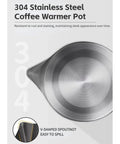 Electric 600ml Do It All Coffee Pot With Stainless Steel Kettle And Ergonomic Handle For Home Use V-shaped spout detail