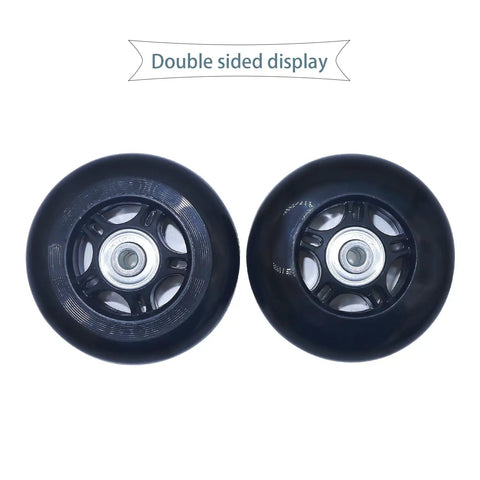 Quiet 3.15 Inch Luggage Wheel Replacement Kit With 80mm Inline Skate Style Wheels double-sided display, durable rubber molded.