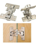 Two Piece 180 Degree Folding Hidden Door Hinge For Cabinets And Cabinet Linkage Durable Zinc Alloy Construction With Nickel Plating For Long Lasting Smooth Swing Easy Install And Quiet Operation KASHBSAB