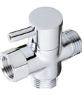 Solid Brass 3 Way Shower Diverter Chrome Finish G1/2 Inlet And Two G1/2 Outlets Easy Install valve side view