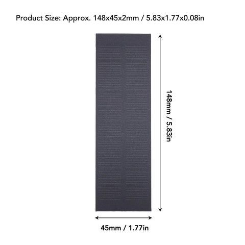 Two Pack Quick Charging 1W 5V Solar Panels for Small DIY Projects, showing dimensions, monocrystalline silicon solar cells