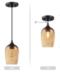 Dope Two Pack One Light Pendant Lights For Kitchen Island In Indoor Dining With Hand Blown Seeded Amber Glass And Black Finish