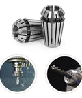 Twelve Piece ER16 Spring Collet Set For CNC Engraving Machines, Pro Grade Milling Drilling Tapping Collets, Includes Twelve Sizes From One Quarter To Eleven Thirty Seconds, Ideal For Boring And Spindle Engraving, steel ER16 collets for CNC
