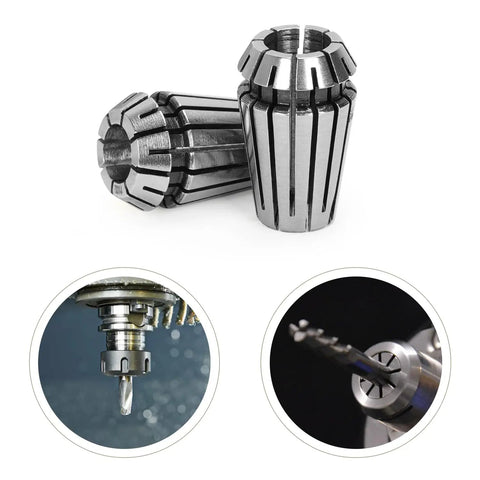 Twelve Piece ER16 Spring Collet Set For CNC Engraving Machines, Pro Grade Milling Drilling Tapping Collets, Includes Twelve Sizes From One Quarter To Eleven Thirty Seconds, Ideal For Boring And Spindle Engraving, steel ER16 collets for CNC