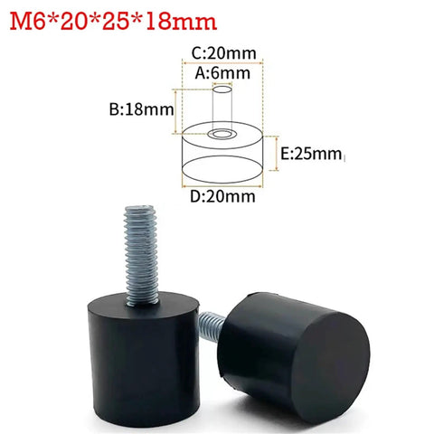 Adjustable Furniture Feet Pads Set 40 Pcs M6 And M8 With Screws Black Anti Slip Rubber Leveling Foot Pads diagram