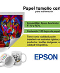 Dye Sublimation Transfer Paper 8.5 By 11 Inches, 100 Sheets, works with Epson SureColor, image of lion print and mugs