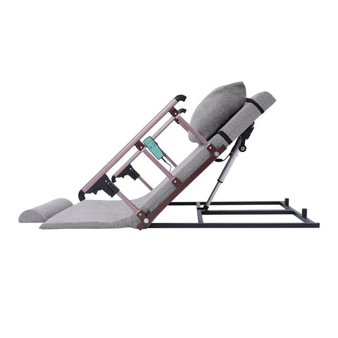 Heavy Duty Electric Lifting Backrest For Bed With 2-80° Power Adjustment And Massive 661 Lb Capacity, angled view with built-in pillow.