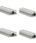 2040 Aluminum Extrusion Profile Kit Four 300mm Bars For DIY 3D Printer CNC And Workbench Builds European Standard T Slot Frame With High Strength Anodized Finish Easy Assembly Versatile Modular Rails, four silver T-slot bars