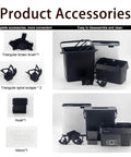 No Sweat Coffee Game Changer Electric Portafilter Cleaner with Knock Box, includes brush, scrapers, hook, and Velcro accessories.