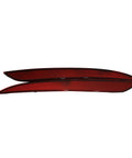 Straight Up Solid Rear Bumper Reflectors For Tesla Model S 2012 To 2021 red marker light trim pair view from above
