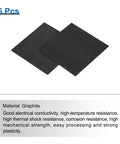 Pack of 5 black rectangular graphite block ingot sheets 100x100x1mm for metal smelting and electrochemical work in labs and workshops.