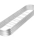 Side view of Eight Foot Beefed Up Galvanized Raised Garden Bed Kit For Outdoor Use Oval Metal Planter Boxes For Veggies With 108 Gallon Capacity And Ten Connecting Rods For Extra Stability Durable Yard Garden Beds