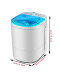 No Fuss Portable Washing Machine With Ultrasonic Deep Clean And Smooth Spiral Rinse 10 Lb Compact Washer Dryer Combo in white with blue lid, measures 32x46cm.