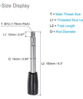 Revolving Crank Clamping Handle With M12 Male Thread 160mm Long Arm Handwheel Black Chrome Plated For Lathe Machinery dimensions chart