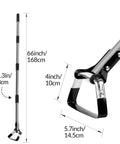 Adjustable Length Action Hoe For Weeding Stirrup Hoe Loop Hoe Gardening Tool With Durable Handle And Cushioned Grip shown extended