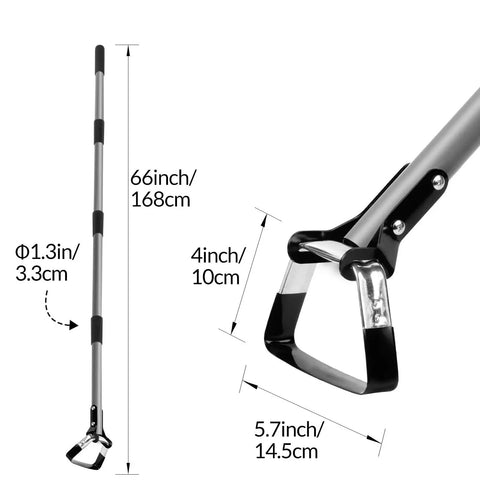 Adjustable Length Action Hoe For Weeding Stirrup Hoe Loop Hoe Gardening Tool With Durable Handle And Cushioned Grip shown extended