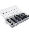 Solid 100pc Rubber Vacuum Cap Kit For Carburetor And Manifold Hose Ends Assortment Set To Keep Dust Out And Save Your Ride, black rubber caps in labeled 20mm storage case