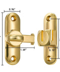 90/180 Degree Barn Door Latch With Right Angle Mount Zinc Alloy Flip Lock for cabinets, windows, barns, front view dimensions