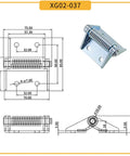 Front view of a silver iron self-closing spring hinge for doors, mounting plate with coil spring, 1 piece, Amazon brand.