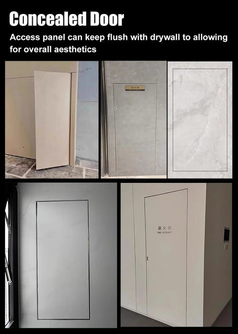 Top Shelf Concealed Metal Access Door 30 By 54 Inches, Locking Tileable Drywall Panel shown flush with drywall surfaces.