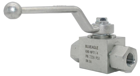 Beefy 1/4 Inch NPT Hydraulic High Pressure Ball Valve 7250 PSI Shutoff For Hydraulic And Water Systems With Chrome Free Plating POM