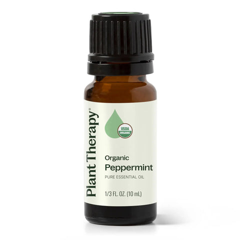 Cool Mint Peppermint Essential Oil 10 mL, 100 Percent Pure Organic, USDA Certified Organic Aromatherapy Oil For Diffuser And Muscle Relief