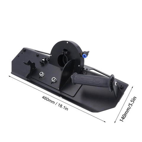 Straight Shot 45 Degree Tile Chamferer And Electric Bevel Cutter Adapter compatible with standard angle grinder, heavy-duty aluminum base.