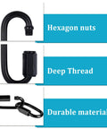 10 Pack 304 Stainless Steel M3.5 Quick Link Chains One Eighth Inch D Shape Locking Chain showcasing hexagon nuts and deep thread.