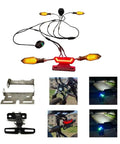 36V 48V 52V E Bike And Tricycle Light Kit Featuring Front Headlight, Rear Brake Light, Flowing Turn Signals, Waterproof Construction Fit For BAFANG And Other Electric Bikes. eBike light kit with wiring, mount brackets, headlight, brake light, and turn signals