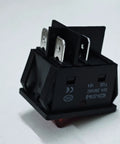 Heavy Duty 30A 250V DPST Rocker Switch 4 Pin Red Lighted On Off Toggle For 120V Or 240V Use, High Current 30 Amp Rating, Dual Pole Single Throw Switch, T125 Temperature Range Minus 25 To 85 Celsius, 2 Pack black 4-pin rocker switch with red lens