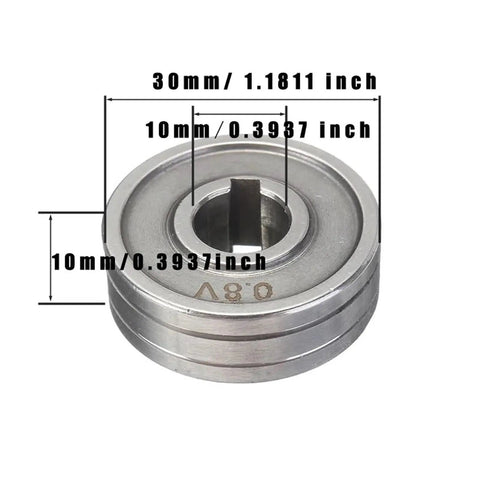 Stainless Steel Welding Feed Roller 0.9mm V Groove For 201 221 Feeder Drive Rollers with dimensions of 30mm diameter