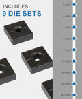 Image showing 9 die sets for Portable Hydraulic Crimping Tool 8 AWG To 40 AWG With 9 Die Sets For Cable Lugs And Battery Wires Quick Crimp Pliers