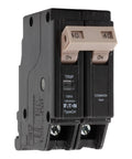 240 Volt 40 Amp Double Pole Circuit Breaker UL Listed 10kAIC Heavy Duty Built Tough For Home Panels And Light Commercial Use High Load Protection And Easy Install. black double-pole breaker with 40A toggles