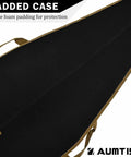Soft Hunting Gear Case For Outdoors And Scopes, Padded Tactical Equipment Bag Open View, Dense Foam Padding, Khaki 52 Inch Size