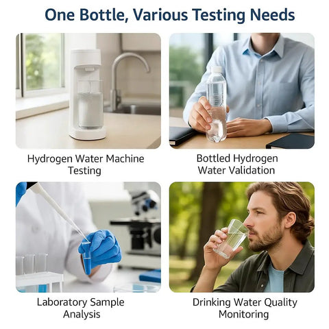 Dissolved Hydrogen Water Tester Kit With Blue Drops Reagent used in various water testing scenarios including lab and home use