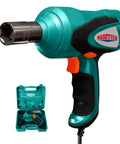 Beefy 12V Half Inch Corded Impact Wrench Kit With LED Light And Bubble Level, shown with carry case and dual sockets