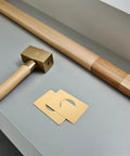 6pcs Stainless Steel Door Lock Repair Plate Kit for Knob And Handle. Durable Rustproof Lever Fixing Cover Coating Keeps Kitchen And Bathrooms Airtight. Universal Fit Rectangle Reinforcer Fills Hole Perfectly For Old Hardware Fixes. Gold repair plates beside wooden door handle